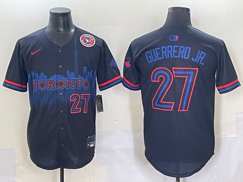 Men 2025 Toronto Blue Jays #27 Guerrero jr Black Joint Name Nike MLB Jersey style 13->toronto blue jays->MLB Jersey